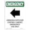 Signmission OSHA EMERGENCY, 10" Height, Rigid Plastic, 10" H, Portrait, Ammonia OS-EM-P-710-V-10440 - alternate 1
